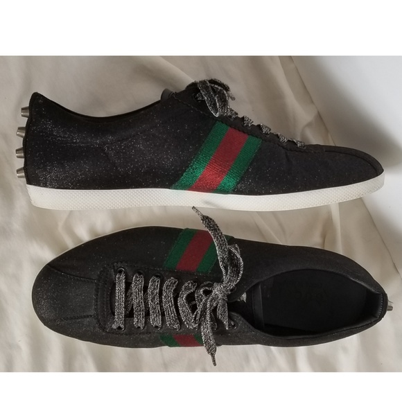 GUCCI Bambi Web Metallic Sneakers Size 10 US - Picture 1 of 8
